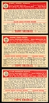1952 Topps Baseball- 3 Diff