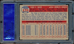 Autographed 1957 Topps Baseball- #170 Duke Snider, Dodgers- PSA/DNA Certified & Encapsulated