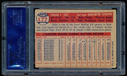 Autographed 1957 Topps Baseball- #177 Eddie Yost, Washington- PSA/DNA Certified & Encapsulated