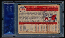 Autographed 1957 Topps Baseball- #236 Joe Ginsberg, Baltimore- PSA/DNA Certified & Encapsulated