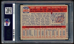 Autographed 1957 Topps Baseball- #265 Harvey Haddix, Phillies- PSA/DNA Certified & Encapsulated