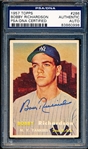 Autographed 1957 Topps Baseball-#286 Bobby Richardson, NY Yankees-Rookie! PSA/ DNA Certified & Encapsulated