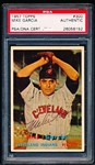 Autographed 1957 Topps Baseball- #300 Mike Garcia, Cleveland Indians- PSA/DNA Certified & Encapsulated