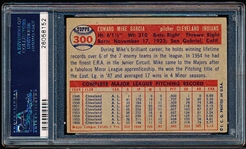 Autographed 1957 Topps Baseball- #300 Mike Garcia, Cleveland Indians- PSA/DNA Certified & Encapsulated