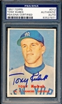 Autographed 1957 Topps Baseball- #312 Tony Kubek, Yankees Rookie! - PSA/ DNA Certified & Encapsulated