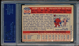 Autographed 1957 Topps Baseball- #312 Tony Kubek, Yankees Rookie! - PSA/ DNA Certified & Encapsulated
