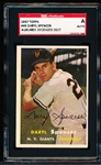 Autographed 1957 Topps Baseball- #49 Daryl Spencer, Giants- SGC Certified & Encapsulated