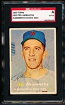 Autographed 1957 Topps Baseball- #293 Ted Abernathy, Washington- SGC Certified & Encapsulated