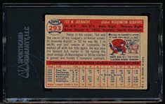 Autographed 1957 Topps Baseball- #293 Ted Abernathy, Washington- SGC Certified & Encapsulated