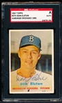Autographed 1957 Topps Baseball- #376 Don Elston, Brooklyn- SGC Certified & Encapsulated