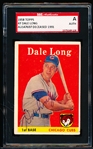 Autographed 1958 Topps Bb- #7 Dale Long, Cubs- SGC Certified & Encapsulated