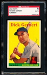 Autographed 1958 Topps Bb- #38 Dick Gernert, Red Sox- SGC Certified & Encapsulated