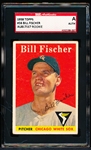 Autographed 1958 Topps Bb- #56 Bill Fischer, White Sox- SGC Certified & Encapsulated