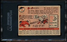 Autographed 1958 Topps Bb- #56 Bill Fischer, White Sox- SGC Certified & Encapsulated
