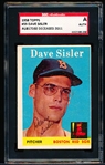 Autographed 1958 Topps Bb- #59 Dave Sisler, Boston Red Sox- SGC Certified & Encapsulated