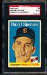 Autographed 1958 Topps Bb- #68 Daryl Spencer, SF Giants- SGC Certified & Encapsulated