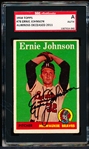 Autographed 1958 Topps Bb- #79 Ernie Johnson, Braves- SGC Certified & Encapsulated