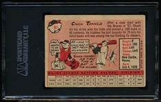 Autographed 1958 Topps Bb- #91 Chuck Tanner, Cubs- SGC Certified & Encapsulated