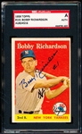 Autographed 1958 Topps Bb- #101 Bobby Richardson, Yankees- SGC  Certified & Encapsulated