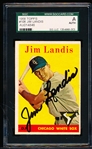 Autographed 1958 Topps Bb- #108 Jim Landis, White Sox- SGC Certified & Encapsulated