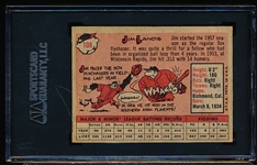 Autographed 1958 Topps Bb- #108 Jim Landis, White Sox- SGC Certified & Encapsulated