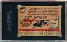 Autographed 1958 Topps Bb- #115 Jim Bunning, Tigers- SGC Certified & Encapsulated