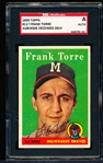 Autographed 1958 Topps Bb- #117 Frank Torre, Milwaukee Braves- SGC Certified & Encapsulated