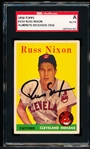 Autographed 1958 Topps Bb- #133 Russ Nixon, Cleveland- SGC Certified & Encapsulated