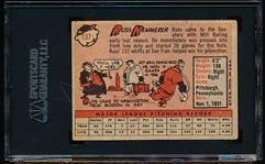 Autographed 1958 Topps Bb- #137 Russ Kemmerer, Washington- SGC Certified & Encapsulated