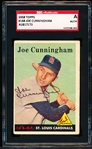 Autographed 1958 Topps Bb- #168 Joe Cunningham, Cardinals- SGC Certified & Encapsulated