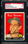 Autographed 1958 Topps Bb- #185 Ray Boone, Detroit Tigers- SGC Certified & Encapsulated