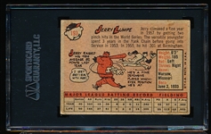 Autographed 1958 Topps Bb- #193 Jerry Lumpe, Yankees- SGC Certified & Encapsulated