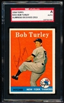 Autographed 1958 Topps Bb- #255 Bob Turley, Yankees- SGC Certified & Encapsulated