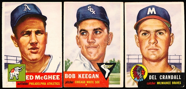 1953 Topps Baseball- 3 Diff