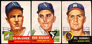 1953 Topps Baseball- 3 Diff