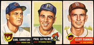 1953 Topps Baseball- 3 Diff