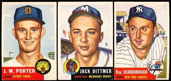 1953 Topps Baseball- 3 Diff