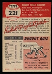 1953 Topps Baseball- #221 Milliken, Dodgers- Hi#- SP! 