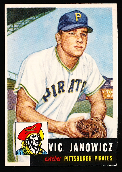1953 Topps Baseball- #222 Vic Janowicz, Pirates- Hi#