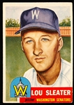 1953 Topps Baseball Hi#- #224 Lou Sleater, Washington