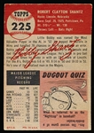 1953 Topps Baseball Hi#- #225 Bobby Shantz, Phila A’s- SP!