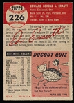 1953 Topps Baseball Hi#- #226 Ed Erautt, Reds- SP!