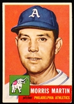 1953 Topps Baseball Hi#- #227 Morris Martin, Phila A’s- SP! 