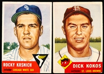 1953 Topps Baseball Hi#’s- 2 Diff