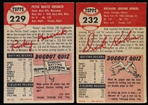 1953 Topps Baseball Hi#’s- 2 Diff