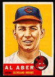 1953 Topps Baseball Hi#- #233 Al Aber, Cleveland- SP! 