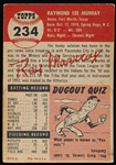 1953 Topps Baseball Hi#- #234 Ray Murray, A’s