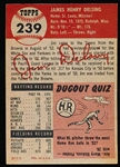 1953 Topps Baseball Hi#- #239 Jim Delsing, Tigers- SP! 