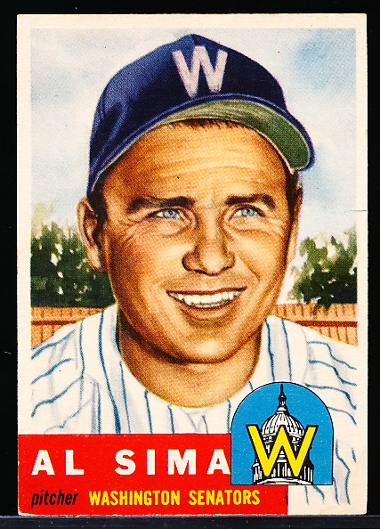 1953 Topps Baseball Hi#- #241 Al Sima, Wash