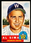 1953 Topps Baseball Hi#- #241 Al Sima, Wash